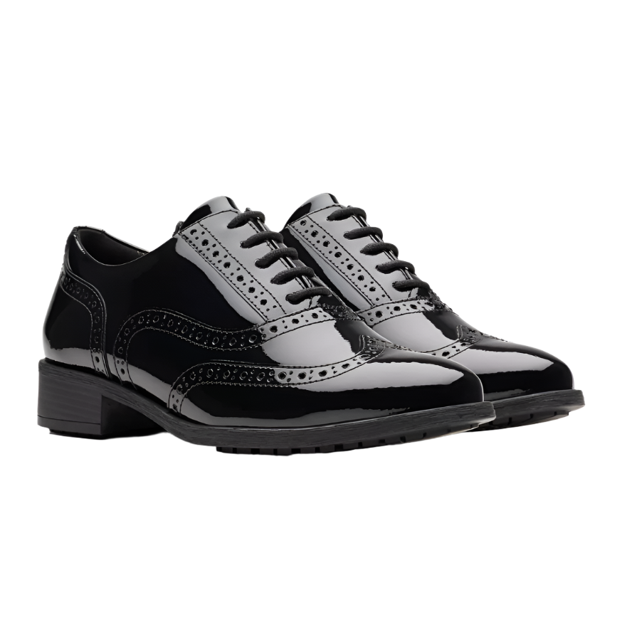 Clarks Womens Shoe Havisham Oak Black Patent