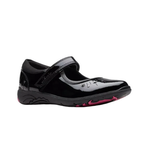 Clarks Girls School Shoe Relda Wish K Black Patent
