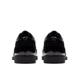 Clarks girls' black patent lace-up school shoe
