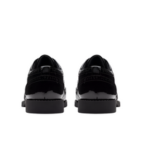 Clarks girls' black patent lace-up school shoe