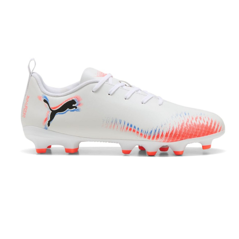 Puma Junior Football Boot Future 8 Play FG/AG White/Puma Black/Glowing Red