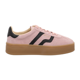 Gant women's black and pink leather lace-up trainer