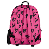 Hype Kids Backpack Scribble Hearts Pink/Black Glitter