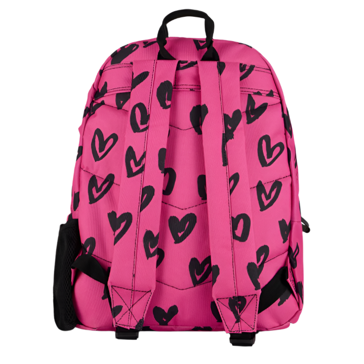 Hype Kids Backpack Scribble Hearts Pink/Black Glitter