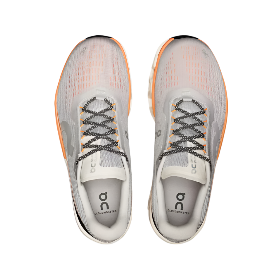 On Mens Trainer Cloudmonster 2 Glacier/Tangerine