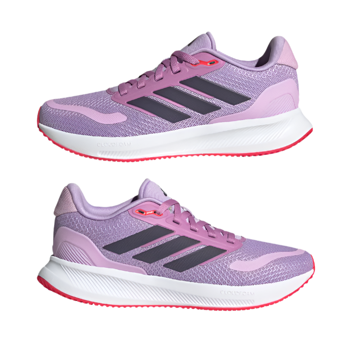 Adidas girls' red and plum lace-up trainer