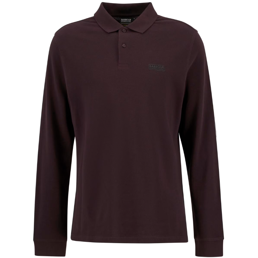 Barbour International Mens Polo Long Sleeve Java Red