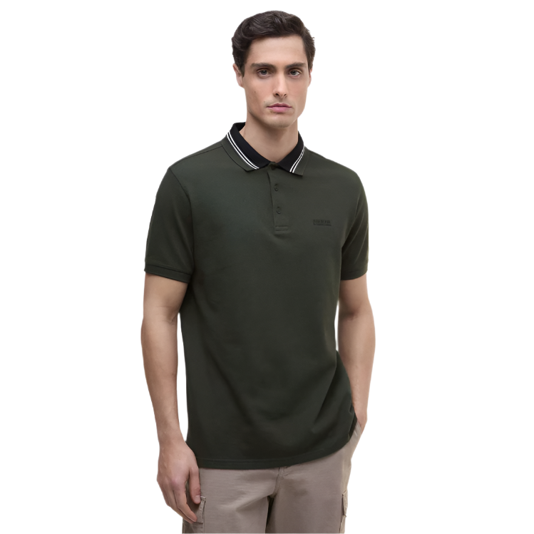 Barbour International Mens Polo Bruce Tipped Sage