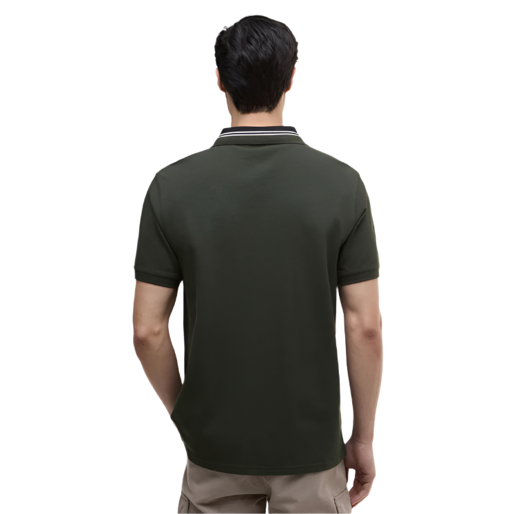 Barbour International Mens Polo Bruce Tipped Sage