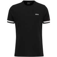 Barbour International Mens T-Shirt Bruce Tipped Cuff Black