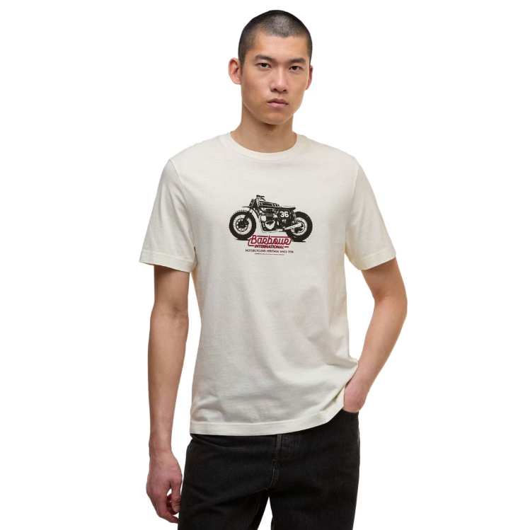 Barbour International Mens T-Shirt Cruise Whisper White