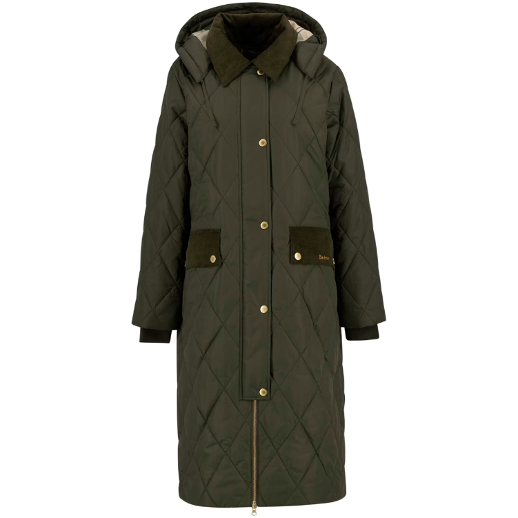 Barbour Womens Jacket Quilted Meredith Olive/Ancient Tartan