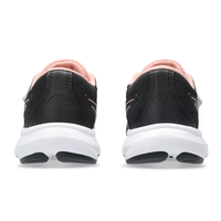 Asics girls' black and pink lace-up trainer