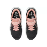 Asics girls' black and pink lace-up trainer