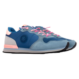 XTI women's navy leather lace-up trainer