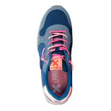 XTI women's navy leather lace-up trainer