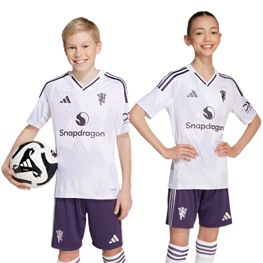 Adidas Manchester United Kids Away Jersey 25/26 White