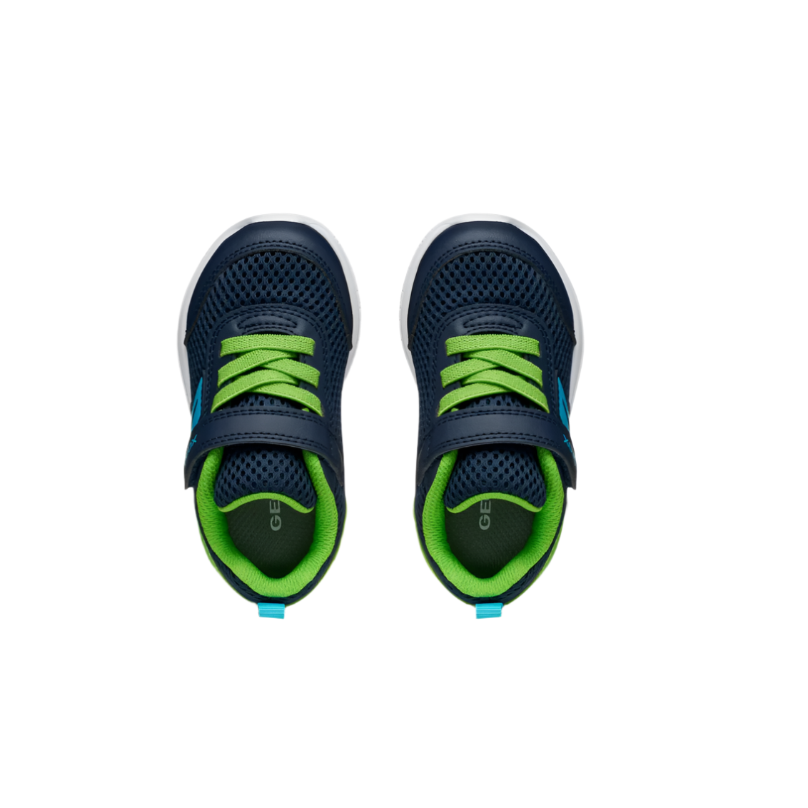 Geox boys' navy mesh lace-up trainer