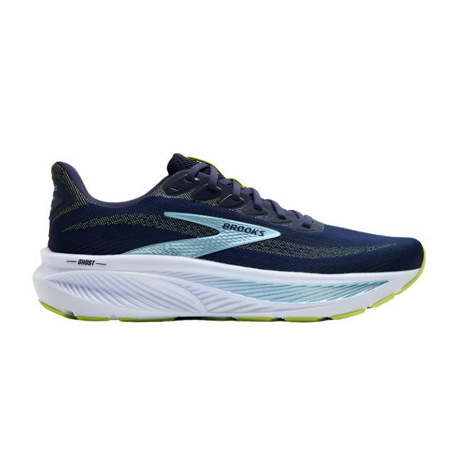 Brooks Mens Trainer Ghost 17 Wide Peacoat/Lime/Blue