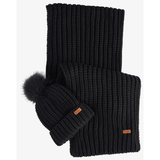 Barbour Saltburn Beanie & Scarf Gift Set Black