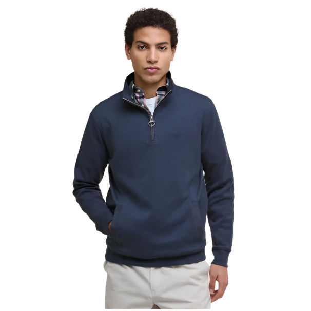 Barbour Mens Sweatshirt Lambeth Half Zip Navy