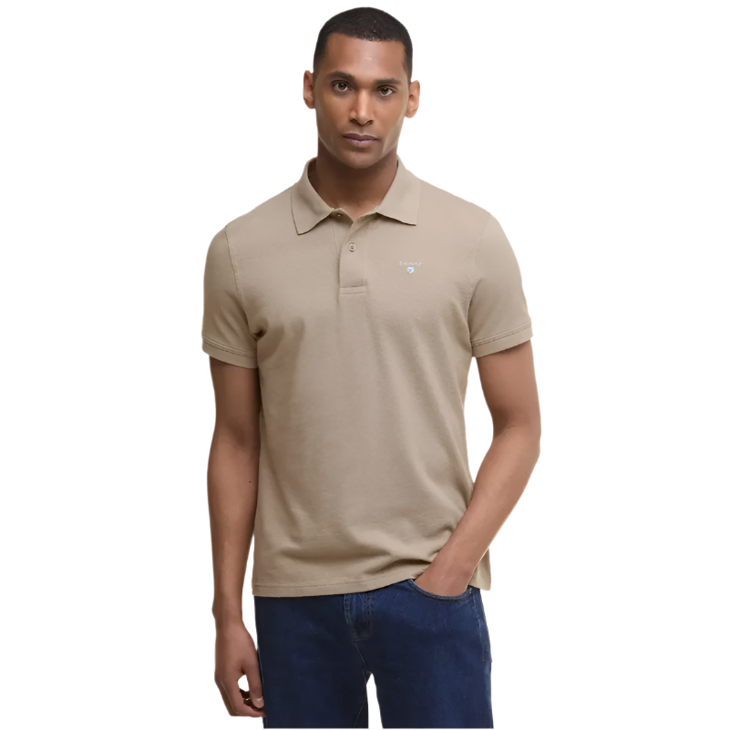Barbour Mens Polo Shirt Original Sports Tailored Washed Stone