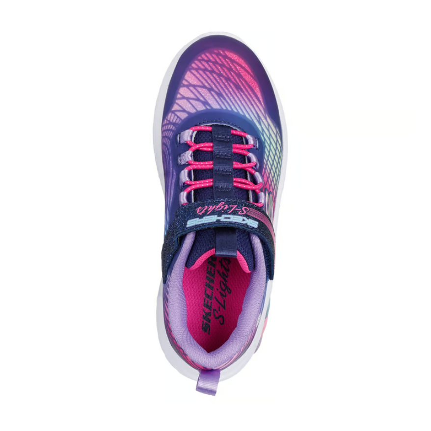 Skechers Girls Trainer S Lights Rainbow Cruisers Rainbow Reflection Navy/Multi