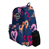 Hype Girls Backpack Heart Drips Navy