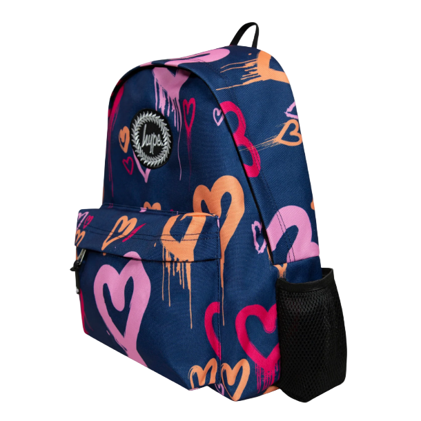 Hype Girls Backpack Heart Drips Navy