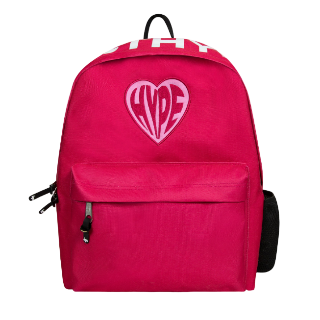 Hype Girls Backpack Applique Heart Pink