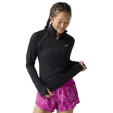 Brooks Womens Top Dash 1/2 Zip 3.0 Black