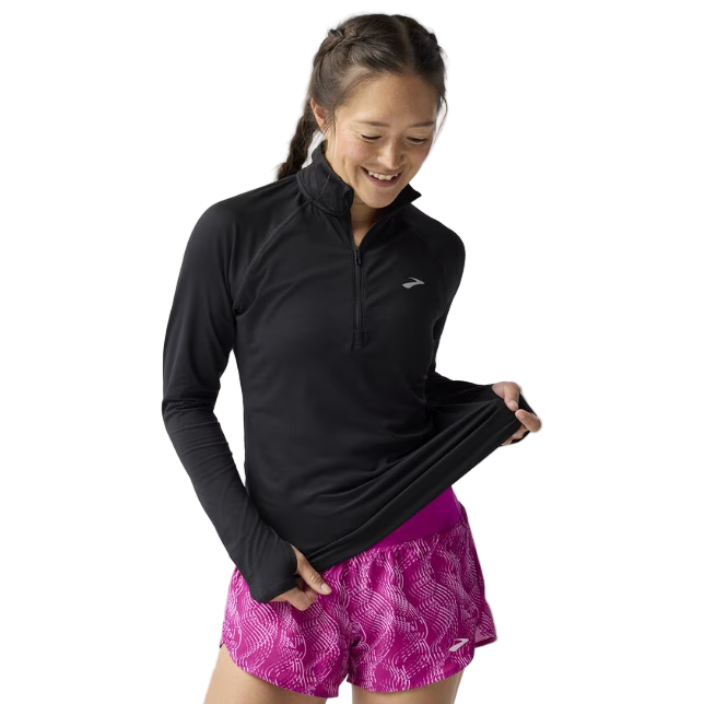 Brooks Womens Top Dash 1/2 Zip 3.0 Black