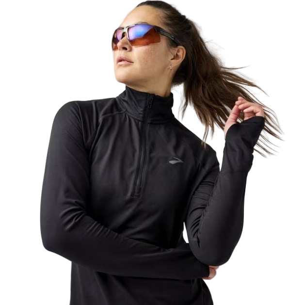 Brooks Womens Top Dash 1/2 Zip 3.0 Black