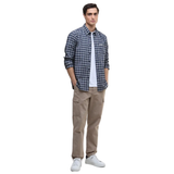 Barbour International Mens Shirt Hawks Check Oxford Navy