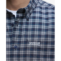 Barbour International Mens Shirt Hawks Check Oxford Navy