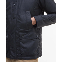 Barbour Mens Wax Jacket Ambleside Navy/Tartan