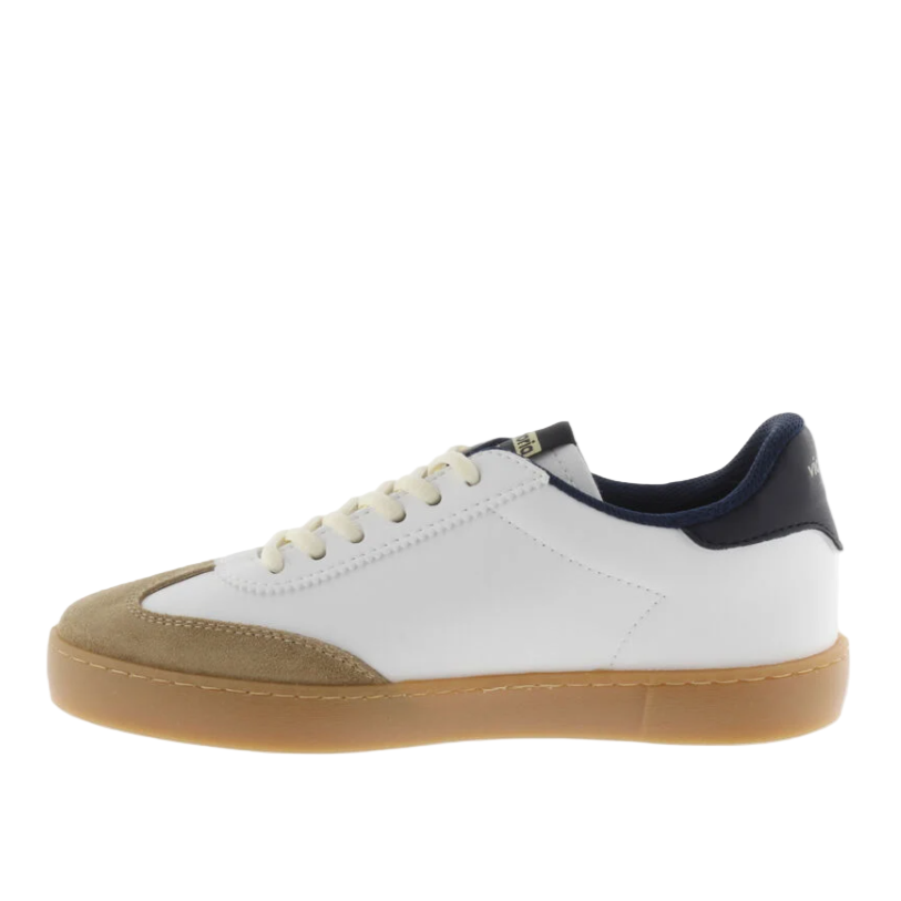 Victoria women's navy leather lace-up trainer