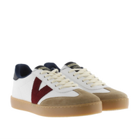 Victoria women's navy leather lace-up trainer