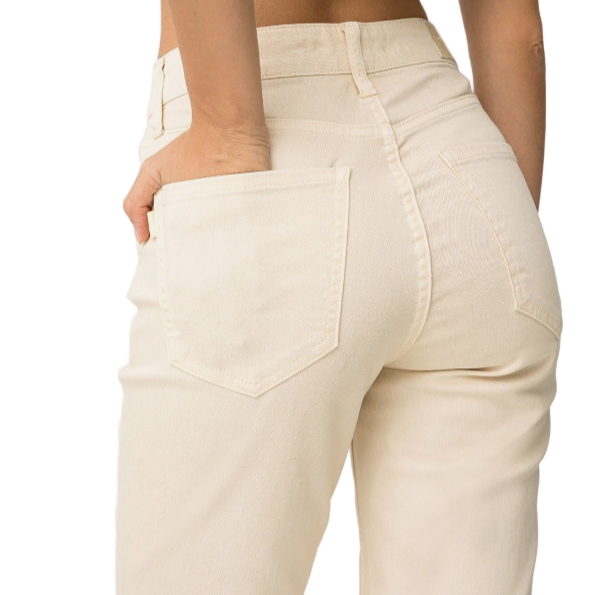 Tiffosi Womens Megan Cropped Flare Jean Beige