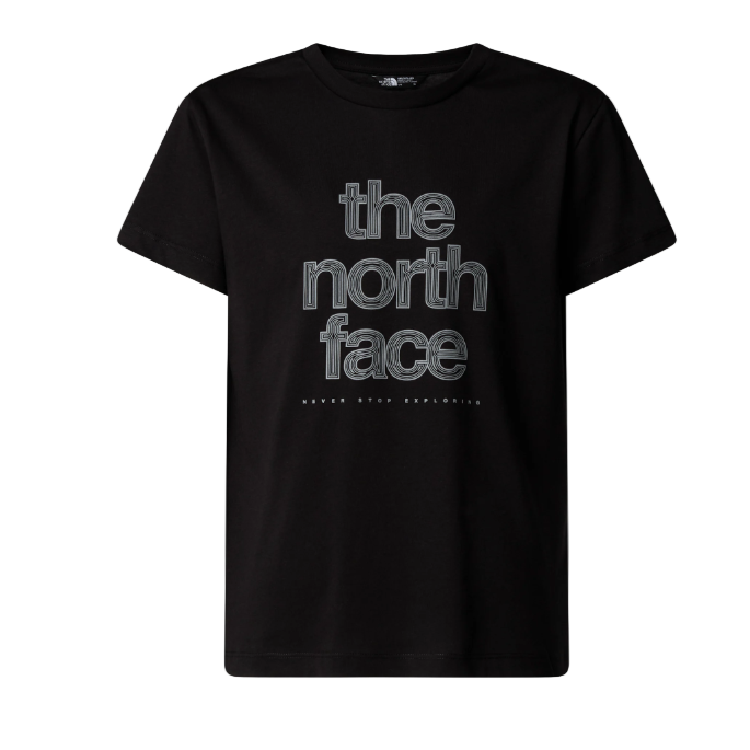 The North Face Girls Top Reflect Logo Short Sleeve TNF Black
