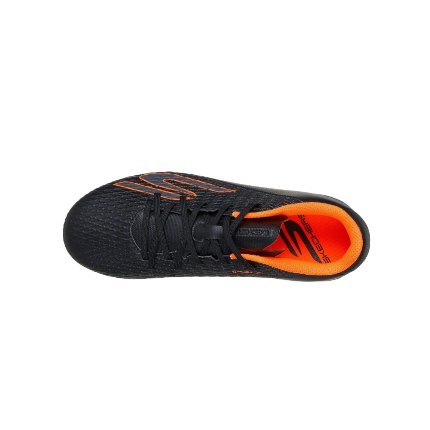 Skechers kids' black and orange lace-up boot