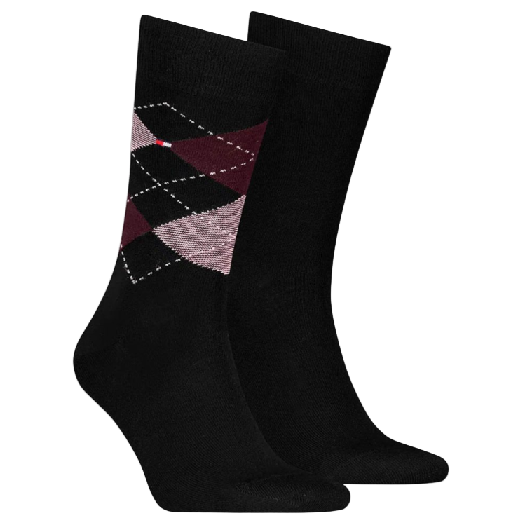 Tommy Hilfiger Mens Socks 2 Pairs Burgundy