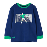 Lighthouse Boys T-Shirt Oliver Navy Football Print