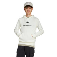 Adidas Boys Hoodie Slogan Fleece Off White