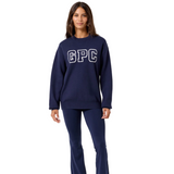 Gym+Coffee Womens Sweater Knit Crew True Navy