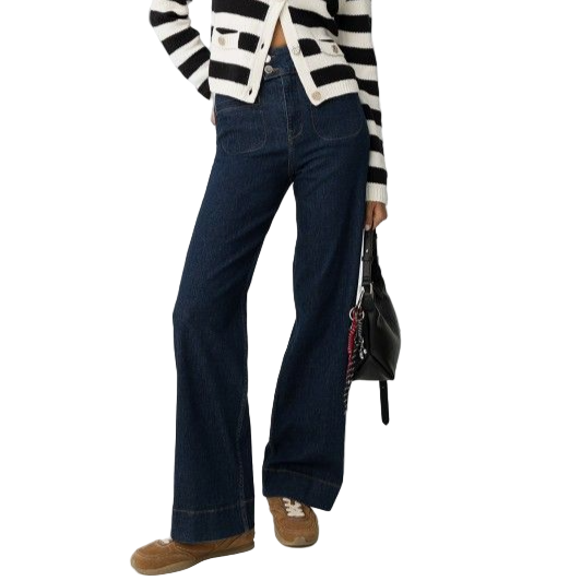 Tiffosi Olivia women's dark indigo wide leg jeans