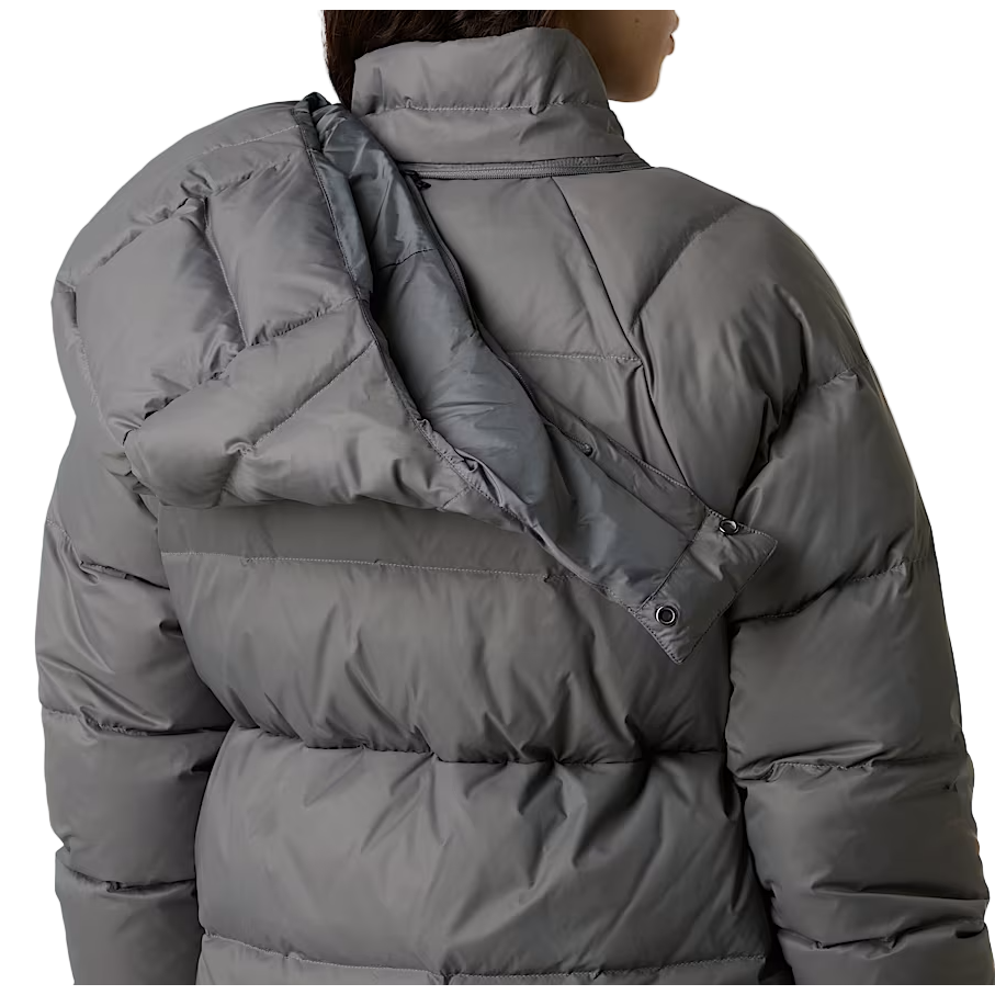 The North Face Womens Coat Hydrenalite City Long Down Hooded Parka Smoked Pearl