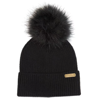 Barbour International Womens Scarf/Beanie Mallory Gift Set Black