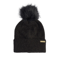 Barbour International Womens Scarf/Beanie Sparkle Gift Set Black