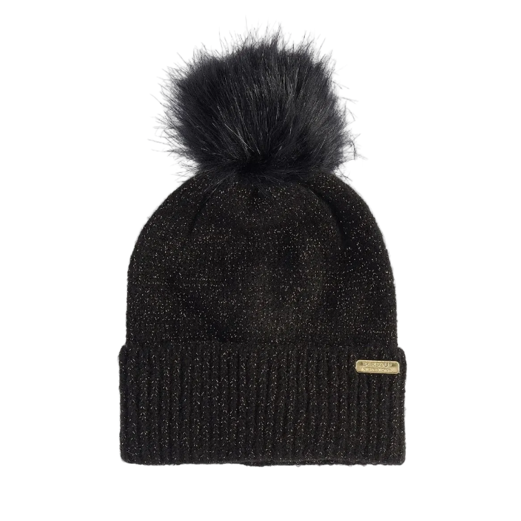 Barbour International Womens Scarf/Beanie Sparkle Gift Set Black